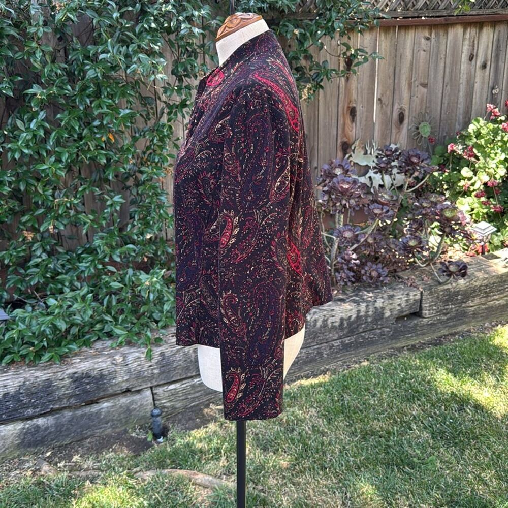 Requirements Petite Women's Blazer Floral Paisley Long Sleeve Zip PL Large - Picture 6 of 9
